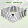 Galvanized Raised Garden Bed Rectangular Outdoor Planter Box with Open-Ended Bade-Silver