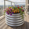 Galvanized Raised Garden Bed Round Outdoor Planter Box with Open-Ended Base-Silver