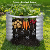 Galvanized Raised Garden Bed Round Outdoor Planter Box with Open-Ended Base-Silver
