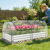 Galvanized Raised Garden Bed with Cover and 2 Roll-up Doors
