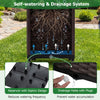 Garden Arch Trellis with 2 Self-watering Planter Boxes PE-coated Metal Arbor-Black