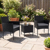 Garden Furniture Set 3-piece Rattan Balcony Furniture Set with 2 Cushioned Chairs-Grey