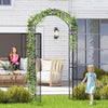 214 cm Tall Garden Arch with Gate and Climbing Trellises