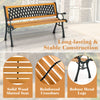 126cm Patio Garden Bench with Curved Armrests and Appealing Back