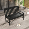 132 CM All-Weather HDPE Garden Bench with Backrest and Armrests-Black