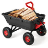 Garden Dump Cart with Adjustable Handle and Quick Dump Design-Red & Black
