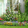 Garden Trellis with Foldable Shelf and Anti-Tipping Device-Black-2 Pack