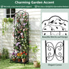 Garden Trellis with Foldable Shelf and Anti-Tipping Device-Black-2 Pack
