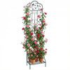 Garden Trellis with Foldable Shelf and Anti-Tipping Device-Dark Green-1 Pack