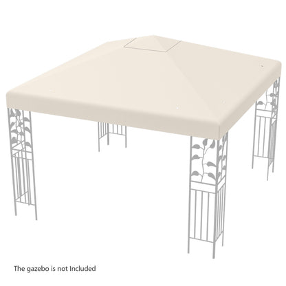Gazebo Replacement Canopy Top Cover with Hook and Loop Fastener-Beige