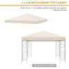 Gazebo Replacement Canopy Top Cover with Hook and Loop Fastener-Beige