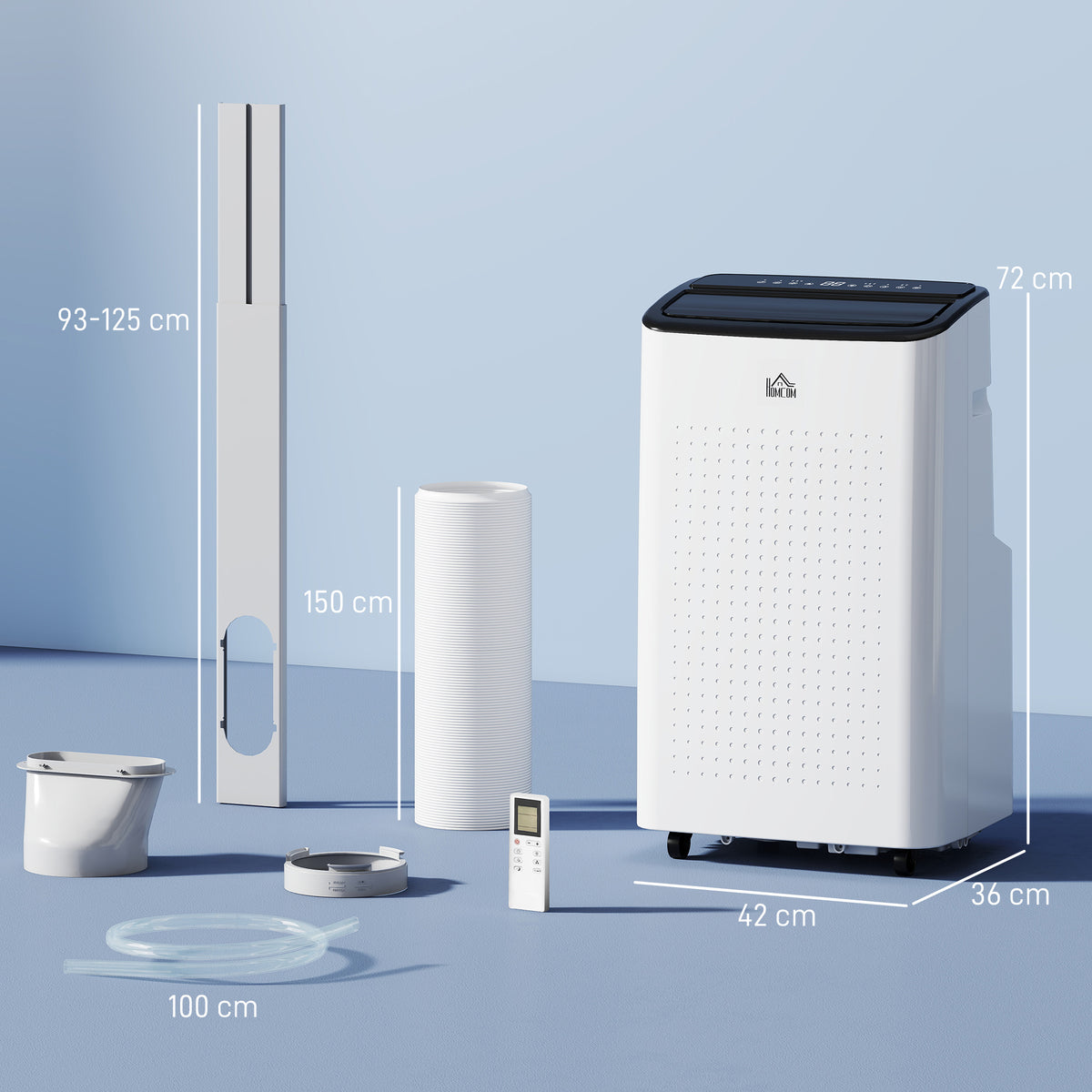HOMCOM 12000 BTU App-Controlled Mobile Air Conditioner in White
