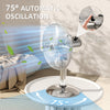 HOMCOM Three-Speed Oscillating Desk Fan - Silver-Tone