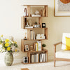 Geometric S-Shaped Bookcase with Anti-Toppling Device for Living Room Home Office-Natural