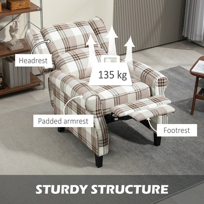 HOMCOM 160√Ç¬∞ Reclining Armchair, with Footrest - Brown