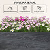 Outsunny Vinyl Raised Garden Bed Kit, 3 x 3 x 1ft Modular Elevated Garden Box with Slotting Legs and Open Bottom, Dark Grey