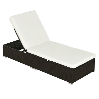 Outsunny PE Rattan Sun Lounger in Mixed Brown