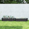 Outsunny Galvanised Raised Garden Bed, Metal Planter Box with Safety Edging, for Flowers, Herbs, Succulents, Pack of 2, Dark Grey