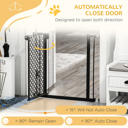 PawHut 74-80 cm Pressure Fit Safety Gate for Doorways and Staircases, Dog Gate, Pet Barrier for Hallways with Auto Close, Double Locking