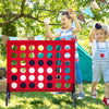 Giant 4-to-Score Game Set with Carrying Bag and 42 Pieces Jumbo Rings-Red