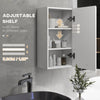 kleankin Bathroom Wall Cabinet, High Gloss Bathroom Storage Cabinet with Soft-Close Door, 3 Shelves, Adjustable Shelf, White
