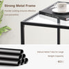 Modern 2-Tier Square Glass Coffee Table with Storage-Black