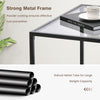 Modern 2-Tier Square Glass Coffee Table with Storage-Grey