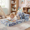 Glow In the Dark Kids Couch with Washable Zippered Covers and Extra Pillow-Navy