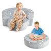 Convertible Glow-in-the-Dark Kids Sofa with Removable Washable Cover-Grey