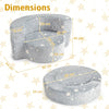 Convertible Glow-in-the-Dark Kids Sofa with Removable Washable Cover-Grey