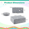 Glow in the Dark Modular Kids Play Couch Set with Machine-washable Flannel Covers and Portable Handles-Grey