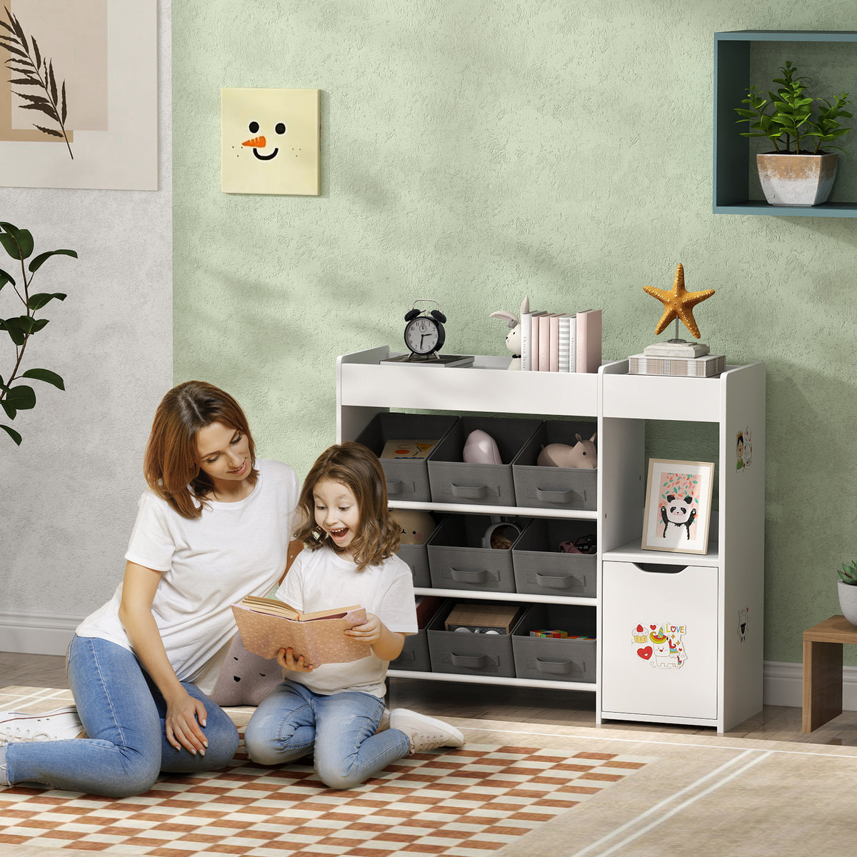 AIYAPLAY Kids Toy Storage in White