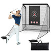 Golf Practice Net with Dual Side Barriers and Sand Bags for Backyard