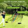 Golf Practice Net with Dual Side Barriers and Sand Bags for Backyard