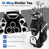 Golf Cart Bag Molded Lock Top Golf Bag with 14-Way Full Length Dividers-Black