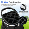 14-Way Golf Cart Bag with 9 Zippered Pockets and Cooler Bag-Blue