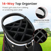 14-Way Golf Cart Bag with 9 Zippered Pockets and Cooler Bag-Red