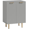 HOMCOM Sideboard Buffet Cabinet, Modern Kitchen Storage Cabinet with Adjustable Shelf and Metal Legs, Grey