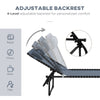 Outsunny Foldable Sun Lounger, Outdoor 4 Level Adjustable Backrest Reclining Chaise Chair, Steel Frame Recliner Chair for Camping, Hiking, Grey