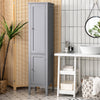 2-Door 160cm High Freestanding Bathroom Cabinet with 5-Tier Shelves-Grey
