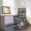 Ergonomic Adjustable High Back Rolling Computer Chair with Retractable Footrest-Grey