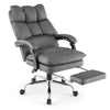 Ergonomic Adjustable High Back Rolling Computer Chair with Retractable Footrest-Grey