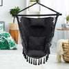 Hammock Swing Chair with Pillow and Cushions for Living Room Patio-Grey