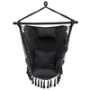 Hammock Swing Chair with Pillow and Cushions for Living Room Patio-Grey