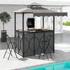 Grill Gazebo with Awning 3-Piece Outdoor BBQ Canopy-Grey