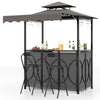 Grill Gazebo with Awning 3-Piece Outdoor BBQ Canopy-Grey