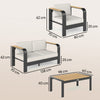 Outsunny 4 Seater Aluminium Garden Furniture Set, Olefin Cushions, Garden Sofa Set with Loveseat, Armchairs, Table, Beige