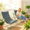 Outsunny 3 Piece Garden Bistro Set, Round Outdoor Bistro Table and Chairs Set for 2 with Texteline Seat and Cushions, Dark Grey