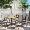 Outsunny Garden Table for 6 People, 175 x 78 x 75 cm Rectangle Outdoor Dining Table with Slatted Top, Metal Frame, for Balcony, Deck, Teak