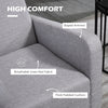 HOMCOM 2 Pieces Modern Armchairs with Rubber Wood Legs, Upholstered Accent Chairs, Single Sofa for Living Room, Bedroom, Light Grey